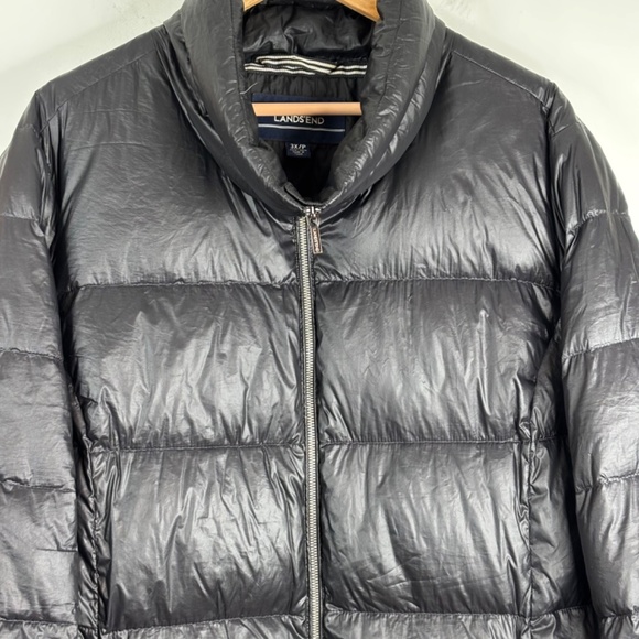 Lands End Black Down Puffer Coat 3XP Quilted Parka Plus 24W-26W Winter Gorpcore - Picture 2 of 11